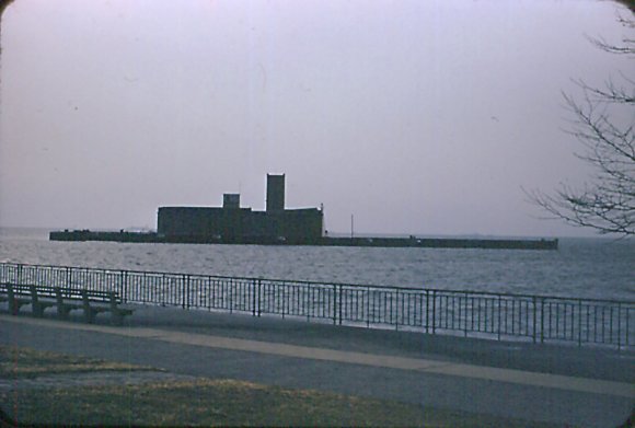 Fort Lafayette - where the east tower of the Verazzano bridge now stands - Nov 1955