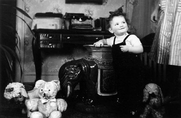 Barbara with elephant in grandpa Frank's law office