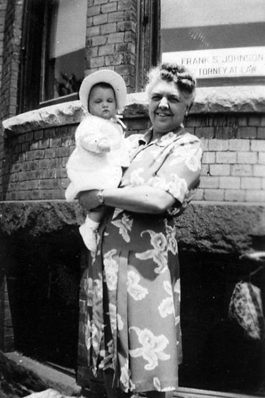 Barbara Lynn Grado & Mom Johnson - July 1945