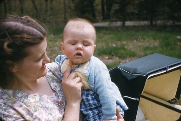 Mom & David, Spring 1956