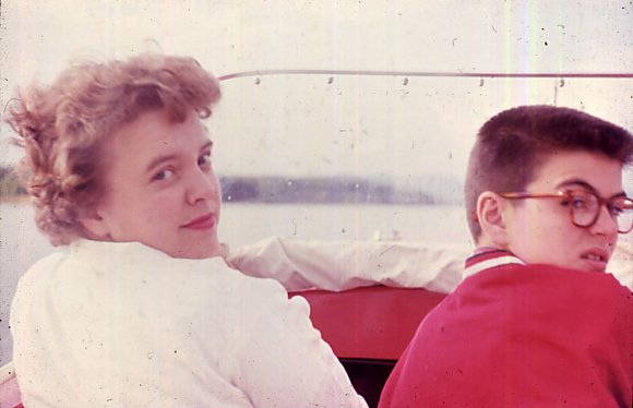 Betty & Bobby on Sacandaga Reservoir, July 1960