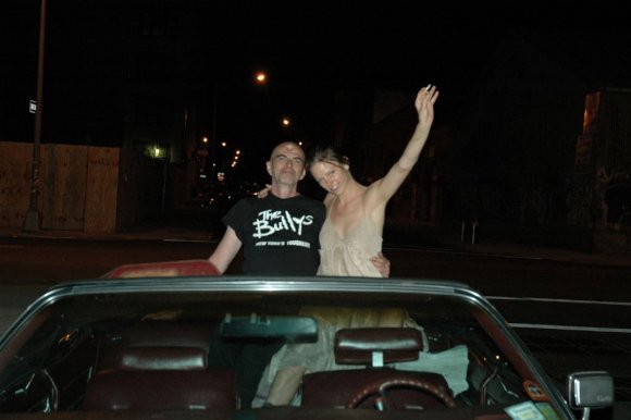 RL & LA posing in the Caddy
